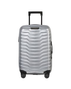 Samsonite's Proxis Spinner Expandable Carry On, Silver 55 cm is great for short getaways or a weekend trip.