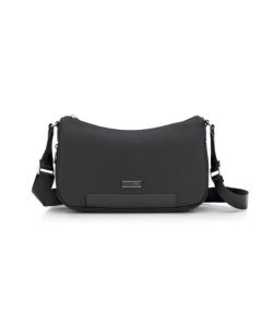 This Zalia 3.0 Rounded Shoulder Bag in Black by Samsonite is made out of recycled PET and features polished silver trims.