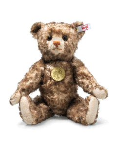 Steiff's Teddies for Tomorrow 1926 Brown Teddy Bear is stuffed with corn fibre and is made from soft linen plush.