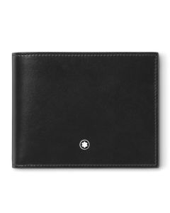 This Montblanc Meisterstück Wallet 6CC with Clear View Pockets has the snowcap emblem on the front which adds a sleek finish with the palladium-plated ring.