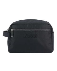 The Catch 3.0 Navy Blue Washbag with Signature Stripes by BOSS.