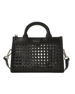 The Sandy Black Faux Leather Woven Mini Tote Bag by BOSS.