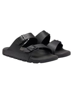 The Textured Black Surfley Sandals with Adjustable Straps by BOSS.
