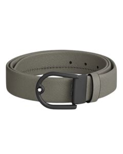 The Medium Grey Leather Belt with PVD Horseshoe Pin Buckle by Montblanc.