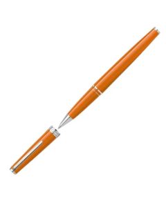 The Montblanc Orange PIX rollerball pen is made from a smooth resin material.