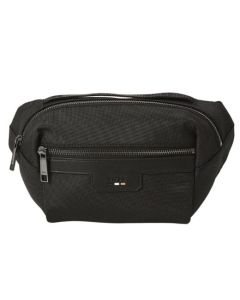 The Ray Black Fabric Zipped Bumbag with Signature Trims by BOSS.