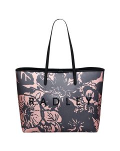 The Southwell Gardens Black Floral Large Open Top Tote Bag by Radley.