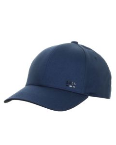 The Zed Cotton Twill Blue Cap with Signature Stripe and Logo Trim by BOSS.