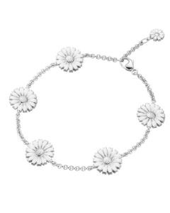 Georg Jensen's Sterling Silver & White Enamel Daisy Bracelet is perfect for wearing during special occasions and makes a great gift.