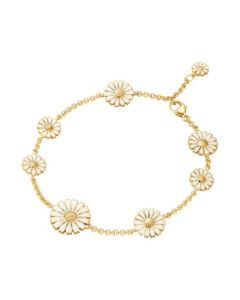 Georg Jensen's Daisy White Enamel 8 Flower Gold-Plated Bracelet can be worn on its own or paired with the other pieces from the Daisy range.