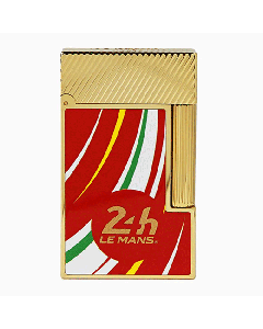 This S. t. Dupont Ligne 2 24Hrs Du Mans Red & Gold Lighter celebrates 100 years of the car race. 
