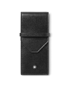 Montblanc's Meisterstück 3 Pen Pouch Black Leather is made out of smooth calfskin leather that has a slight shine.