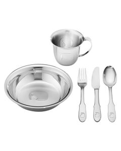 Georg Jensen Elephant stainless steel child's set.