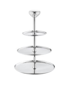 The Georg Jensen Alfredo étagère stainless steel cake stand.