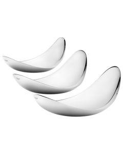 The Georg Jensen Leaf stainless steel 3 piece set.