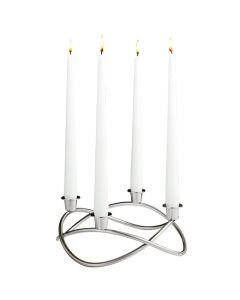 Georg Jensen Season matte stainless steel tall candle holder.