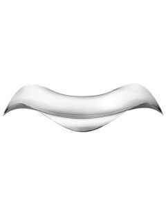 Cobra curved oval stainless steel tray by Georg Jensen.