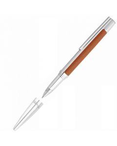 S.T. Dupont Défi Brown Leather Rollerball Pen.