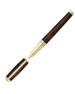 S.T. Dupont Atelier Brown Chinese Lacquer and Yellow Gold Rollerball Pen.