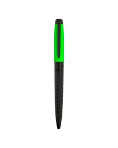 This S.T. Dupont Line D Eternity Neon Green Ballpoint Pen has the diamond guilloche pattern on the cap and barrel with a matching black PVD clip.