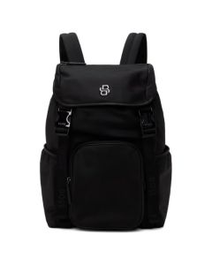 This BOSS Black Double Monogram Backpack with Front Pocket is great for weekends away or travels and is quite spacious.