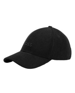 This Black Corduroy Cap with Embroidered Logo looks great worn casually and is adjustable by the rear strap.