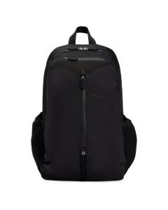 This BOSS Gingo Black Backpack with Mesh Side Pockets has a front zip pocket and side mesh pocket, along with inside organisation.