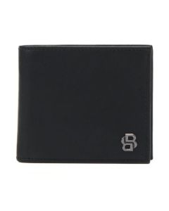 Black Leather 'B' Icon 8CC Bifold Wallet