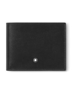 This Montblanc Meisterstück 6CC Black Leather Wallet has the iconic snowcap emblem that is embellished with palladium-plating.