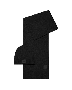 BOSS Black Andreas Wool Hat & Scarf Set