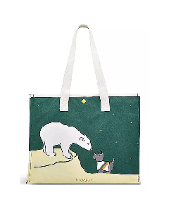 Radley's Bear With Me Large Open-Top Canvas Tote Bag with polar bear and scottie dog. 