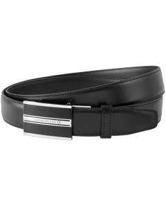 The Montblanc polished black leather belt in the classic line.