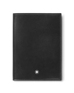 Montblanc's Meisterstück Black Leather Passport Holder is made from smooth cowhide leather and is great for keeping your passport and boarding pass together.