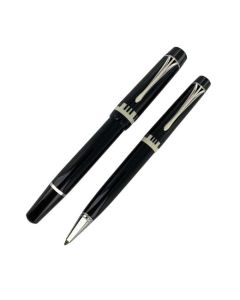 This Montblanc pen set comes with a fountain and ballpoint in black resin.