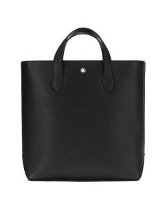 This Montblanc Black leather Sartorial tote bag features the logo on the front. 