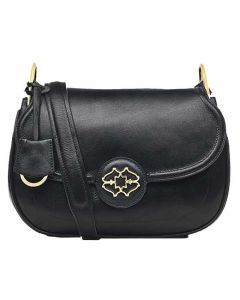 This Radley ladies handbag is made from a black smooth leather material. 