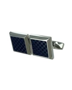 This pair of Hugo Boss cufflinks come with a blue lacquer checked middle.