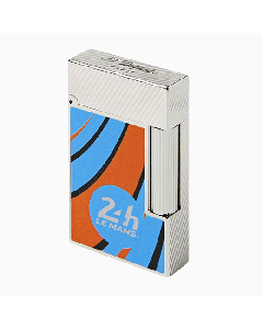 This S. T. Dupont Ligne 2 24Hrs Du Mans Blue & Orange Lighter is from a range of three different designs celebrating 100 years of the car racing event. 