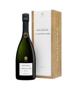 La Grande Année 2014 75cl Champagne inside its Bollinger gift box.