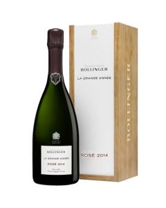 La Grande Année 2014 75cl Rosé Champagne with its Bollinger gift box.