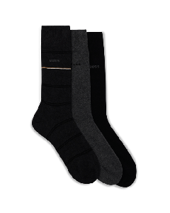 Pack of 3 Mixed Black & Grey Socks