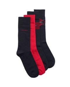 These Pack of 4 Navy & Red Cotton Blend Socks have been designed by BOSS.