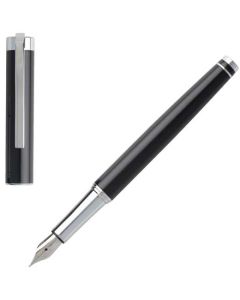 This black and chrome fountain pen has been designed by Hugo Boss.