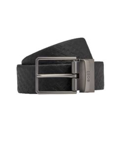 This Hugo Boss belt comes with the printed HB pattern on the leather strap.
