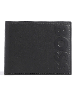 BOSS - Monogram-embossed billfold wallet in grained leather