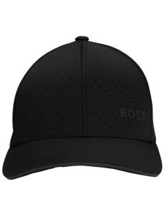 This Black Stretch-Twill Cap with Printed Logo is designed by BOSS. 