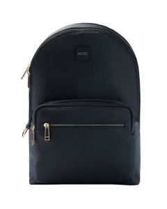 This Black Recycled Polyester Backpack with Detachable Headphone Case is designed by BOSS. 