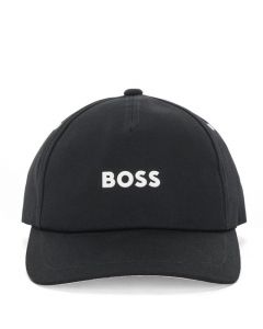 Black Adjustable Cap with Raised Logo designed by BOSS.