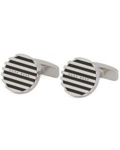 These are the BOSS Black Enamel Stripes Cufflinks.