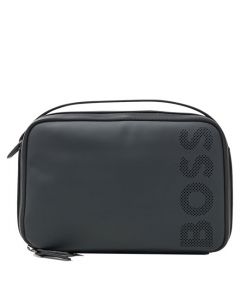 This Black Goodwin Faux Leather Wash Bag was designed by BOSS. 